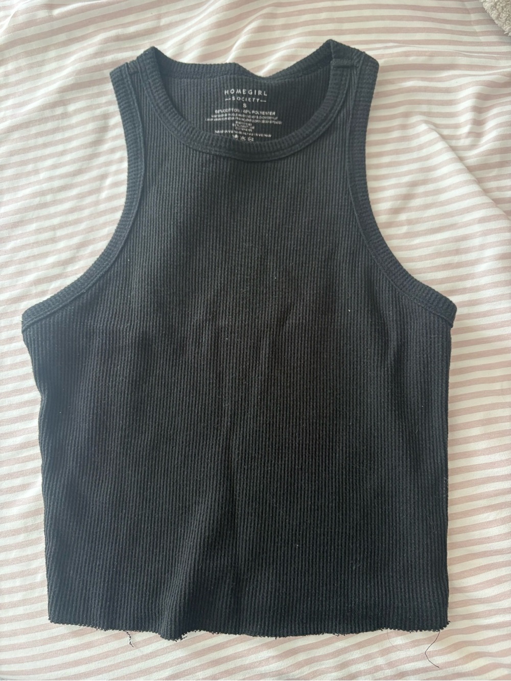 HOMEGIRL Black Ribbed Tank Top
